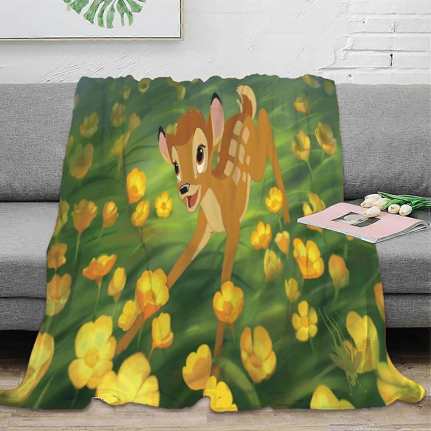Cozy Large 3D Bambi Theme Flannel Fleece Throw Blanket for Autumn/Winter - Super Soft and Warm