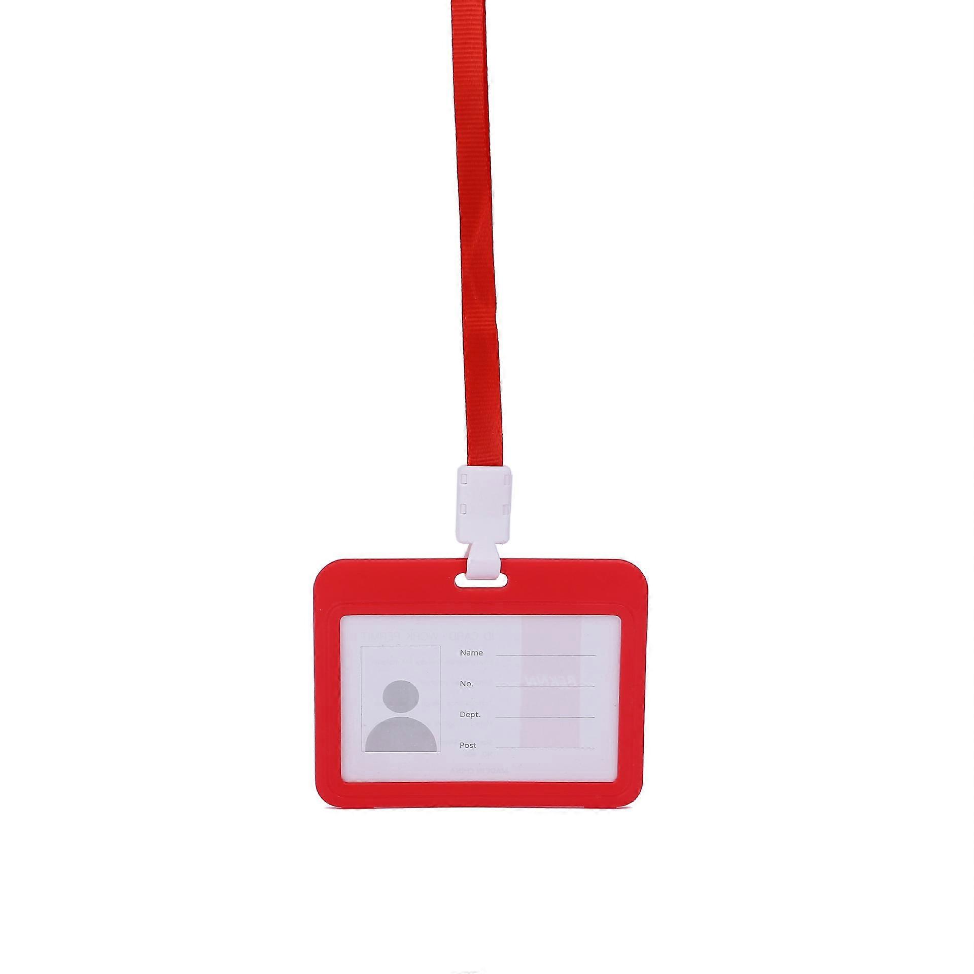 10 pcs Name Badges, Conference Work Pass ID Cards for Business, Office and School Badges (Red)