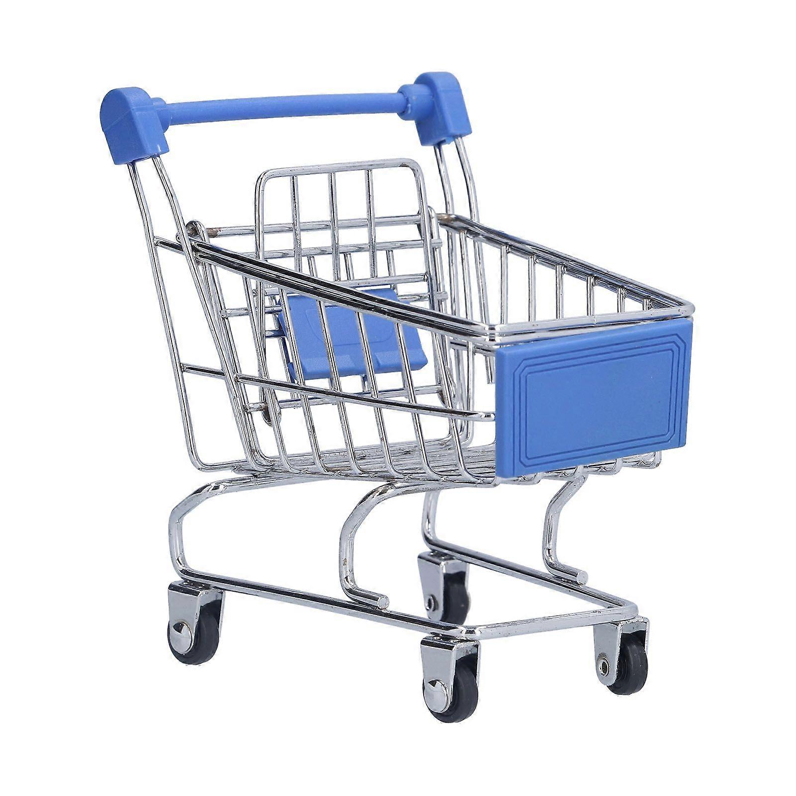 2025 Latest Model Mini Supermarket Handcart Blue Exquisite Wide Application