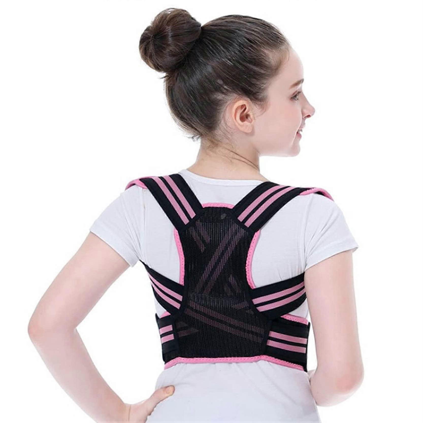 Posture Corrector for Children Upper Back Support to Prevent Kyphosis Pink M