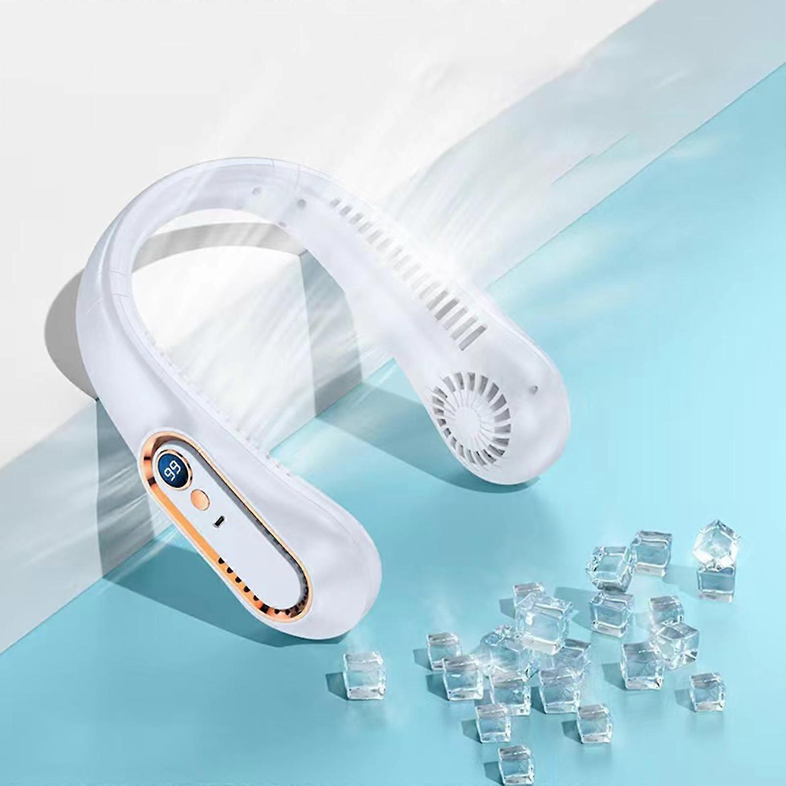 מאוורר צוואר, מאוורר צוואר מתכוונן 5 מהירויות לנשים גברים, לביש קטן ללא ידיים מסך LED מאוורר ללא להב לנסיעות בחוץ