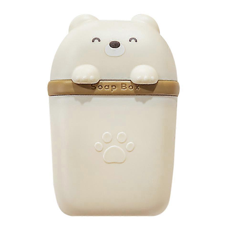 Portable Soap Dish with Lid for Storing Soap Creative Bear Leakproof Design