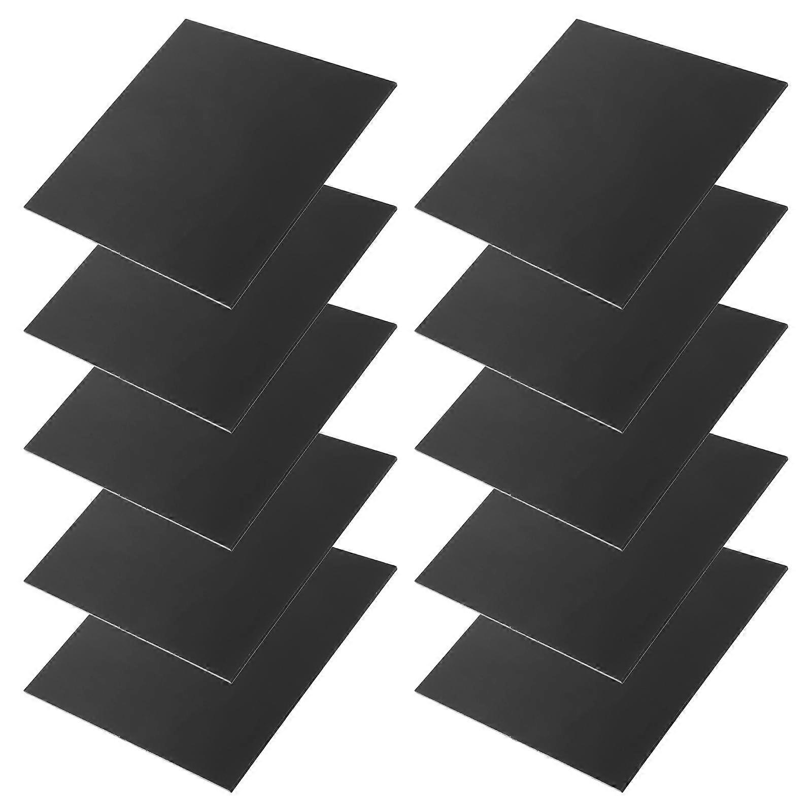 10pcs Black Acrylic Sheets for DIY Projects, Crafting, and Display – Versatile Blank Panels for Painting, Artworks, and Home Decor