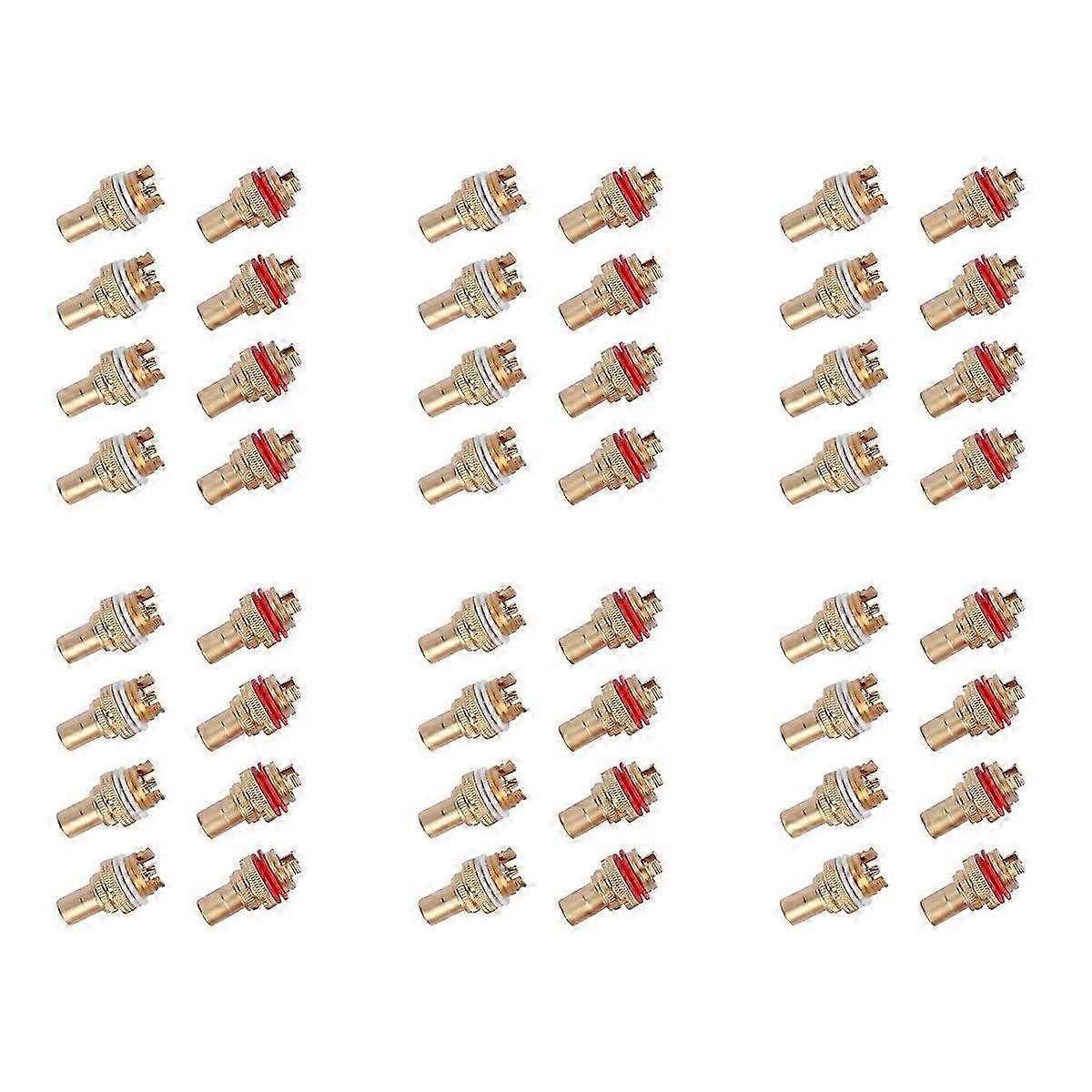 8Pcs Red+white Female Socket Copper Plug Amp Hifi