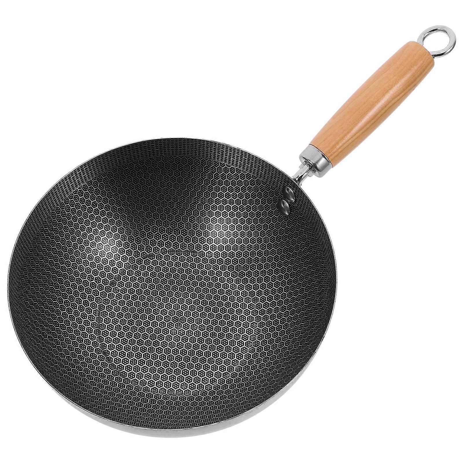 מטגנים מחבת ווק נירוסטה מחבת חלת דבש גרגר נון-סטיק אפילו חימום בישול למשתמשים ביתיים 1Pack