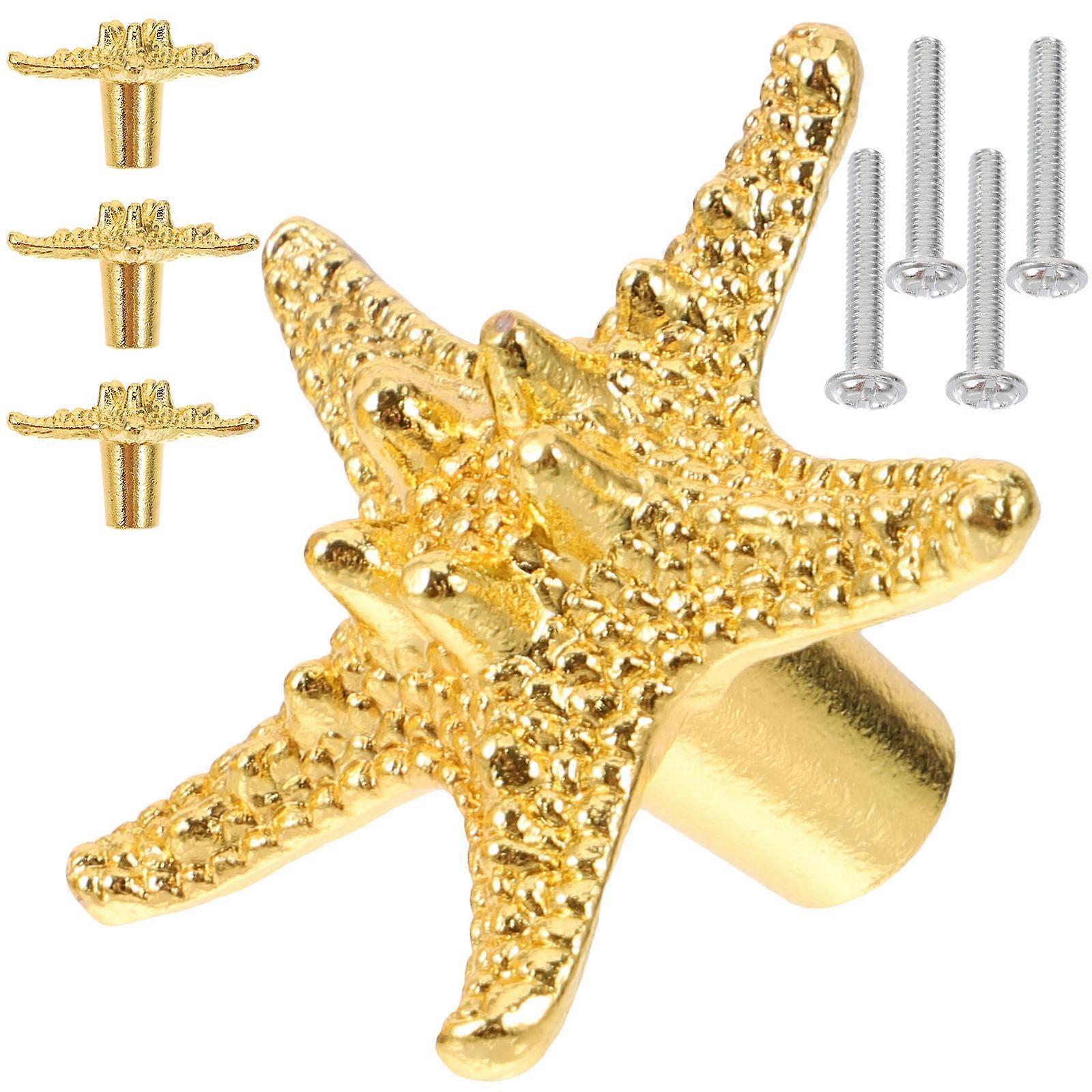 مقبض معدني ريترو تحت عنوان بحري مشاريع ديكور درج ذهبي سحب مقبض للمطبخ 4 قطع