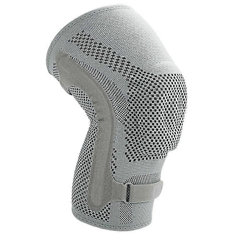 078 1Pc Shock Absorption Silicone Padded Knee Support Dual Spring Support Knee Brace , Size L