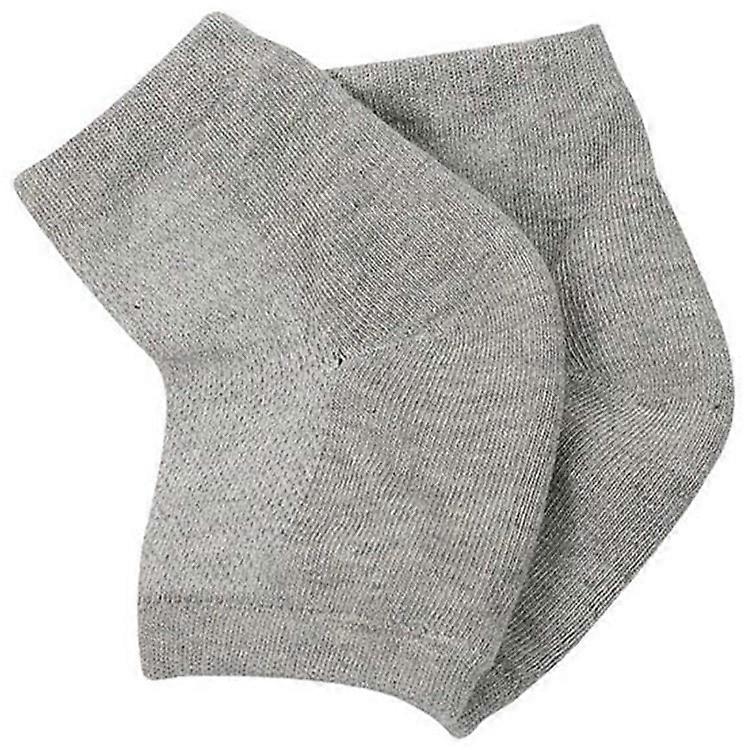 001 1 Pair Gel Heel Crack Socks Half Cut Mesh Breathable Cotton Socks Heel Protection
