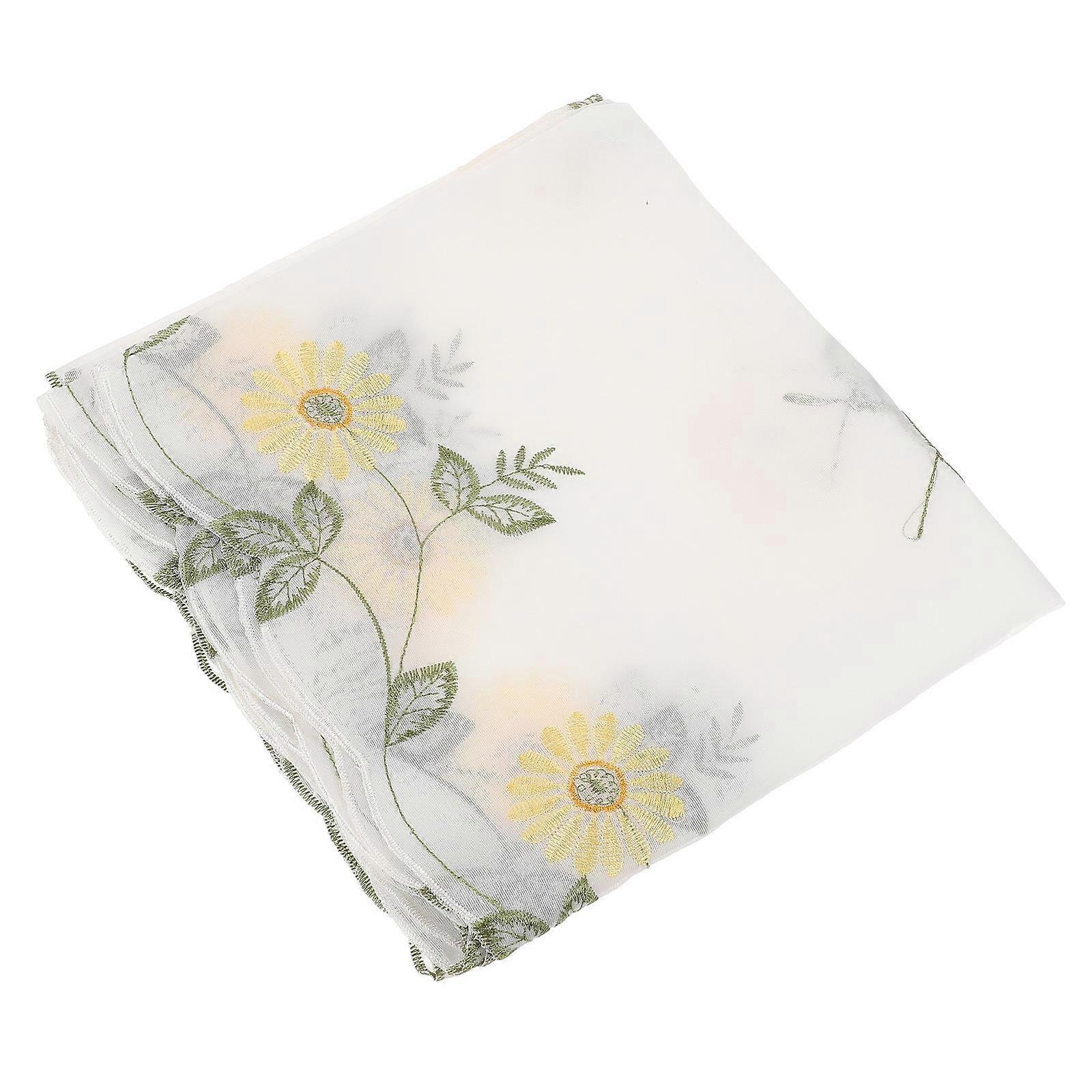 Home Kitchen Curtain Daisy Pattern Sunlight Dispersion 175X43CM 1Pcs
