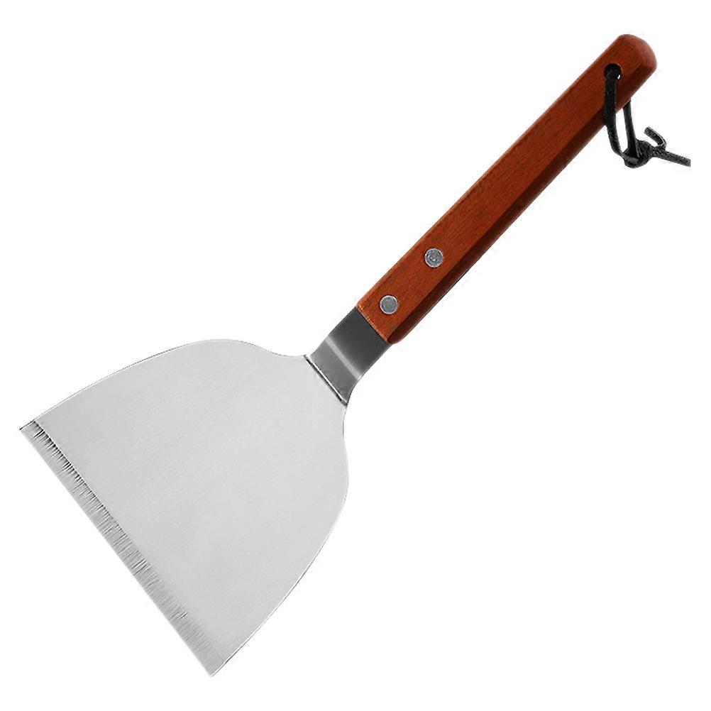 Turner with Wood Handle for Home Use Silver Composite Material 12.5 inches