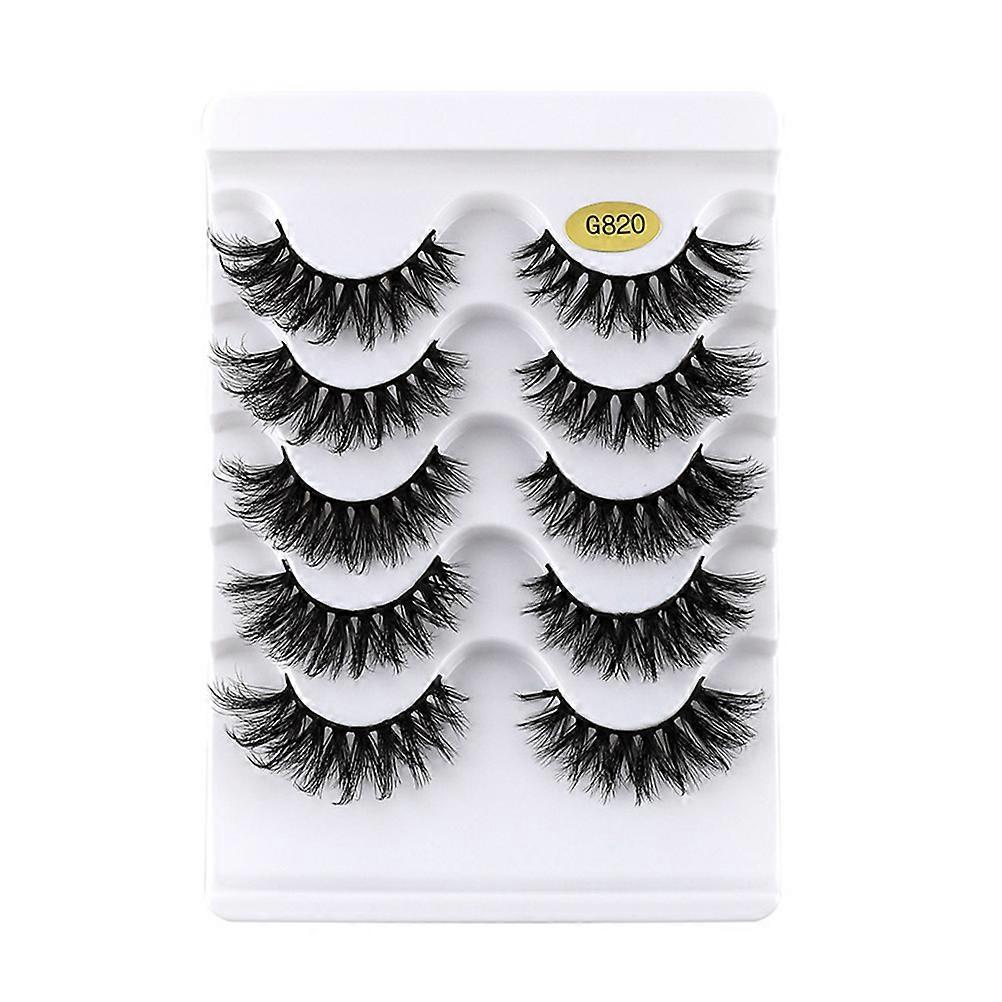 Natural Dense False Eyelashes – 5 Pairs Thick Wispy Lashes for Women’s Makeup, Parties, Cosplay & Daily Eye Enhancement