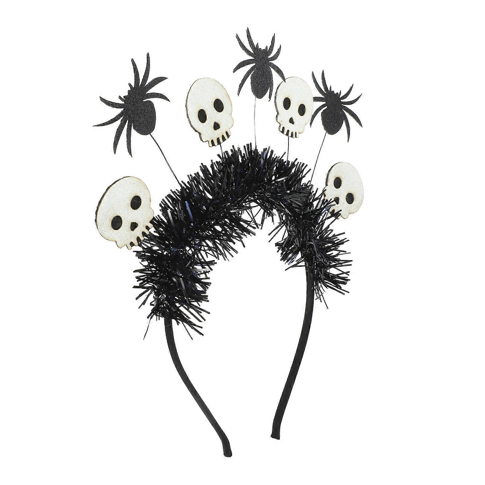 Halloween Skull Spider Web Lightweight Headband for Costume Party Cosplay Dress Up Accessory for Women