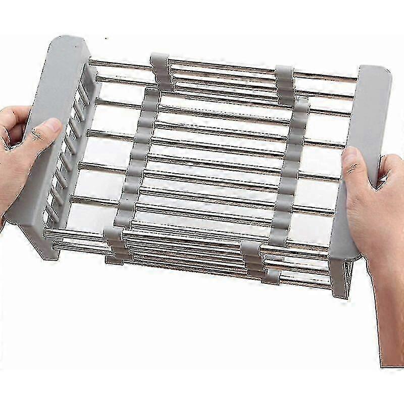 AURA Extendable Dish Rack, Stainless Steel Over Sink Dish Drainer Dish Drainer With Adjustable Arm Dish Drainer In Sink Or Countertop