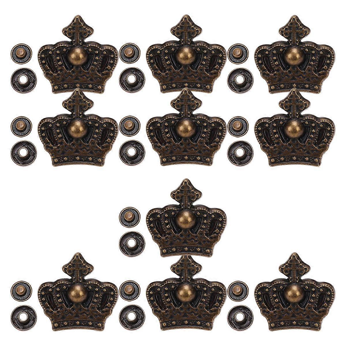 Retro Button Fastener Zinc Alloy Easy to Install Craft Supplies for Handbag Design 10Sets