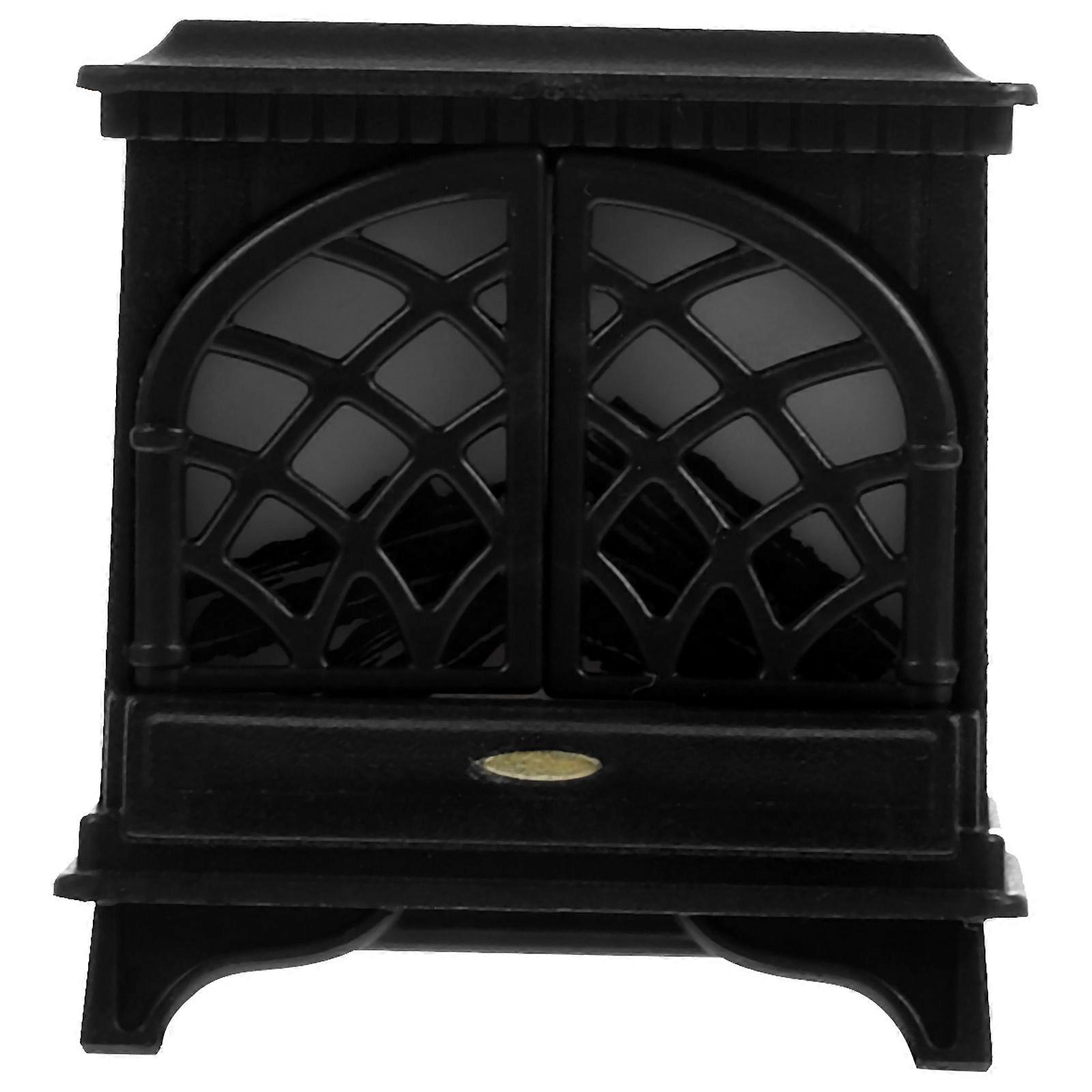 Fireplace Simulation Doll House Accessories Miniature Design Home Decor Black 4X4CM 1Pack
