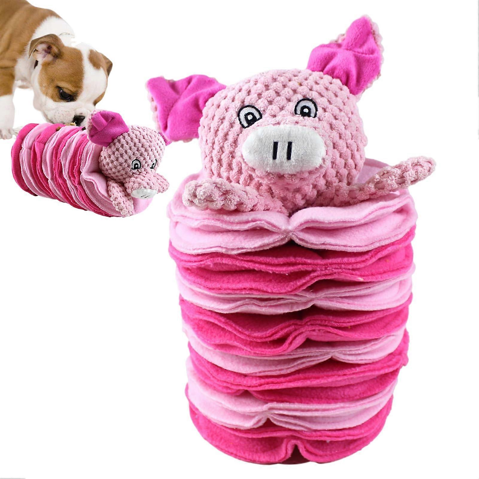Sniffing toy for dogs, dog activation toy, plushshaped dispenser, promotes natural foraging skills.
