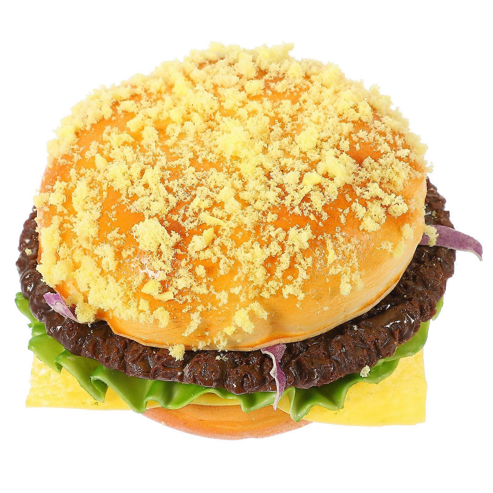 Realistic PU Burger Model for Decor Multi Colored Simulation Food Prop Lifelike Design 6.5 Inches