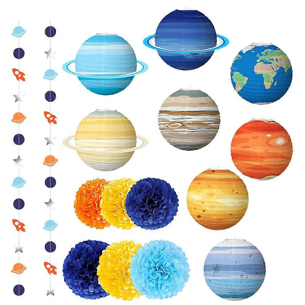 Solar System Paper Planets Lanterns Assorted Color for Home Decor 1 Set