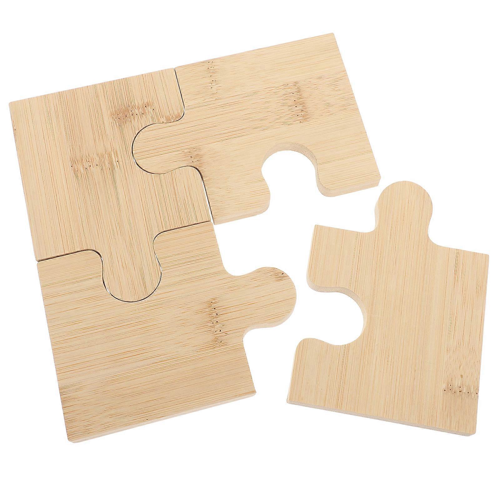 Wooden Puzzle Coasters Set of 4 Insulated Heat Resistant Cup Mats Creative Design for Home Office Tea Ceremonies Daily Use