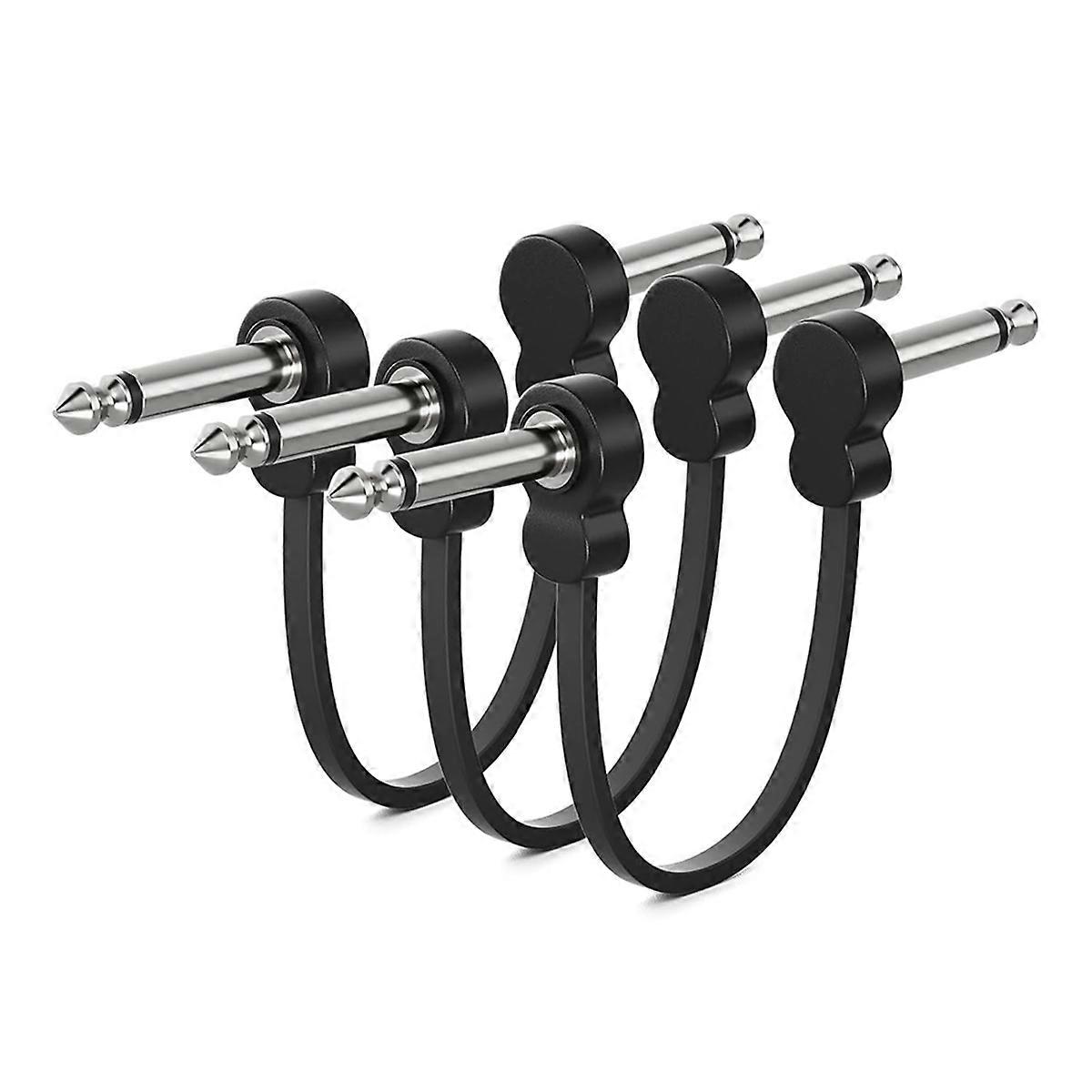 3 Pack Guitar Patch Cables, Right-Angle Flat Patch Cable Pedal Board Cable, Guitar Pedal Accessorie