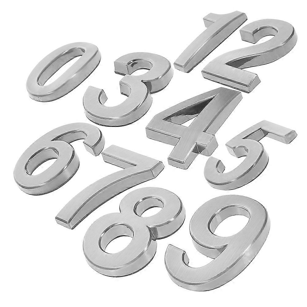 10Pcs 3D Grey Adhesive Numbers for Room Signs and Mailbox Usage