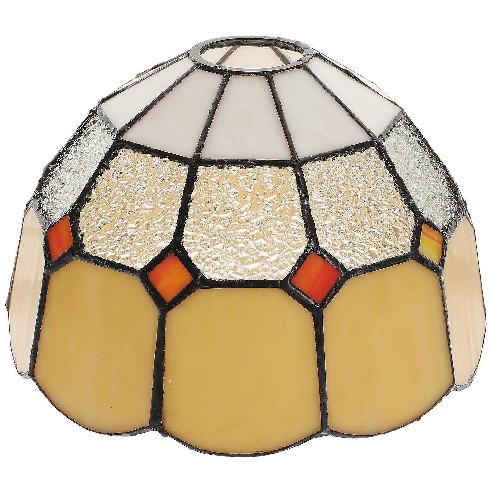 Colored Glass Lamp Shade with Elegant Stained Glass Design for Ceiling, Pendant, and Wall Lamps – Ideal for Bedroom, Study, and Library Decor
