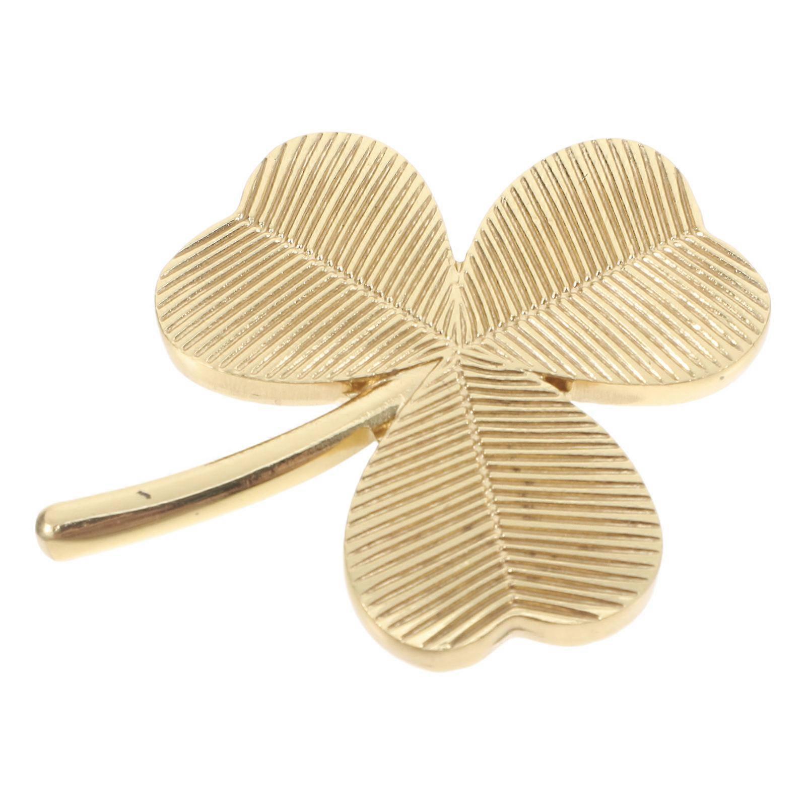 Golden Brass Shamrock Drawer Pull Handle for Home Decor Unique Leaf Shaped Cabinet Hardware