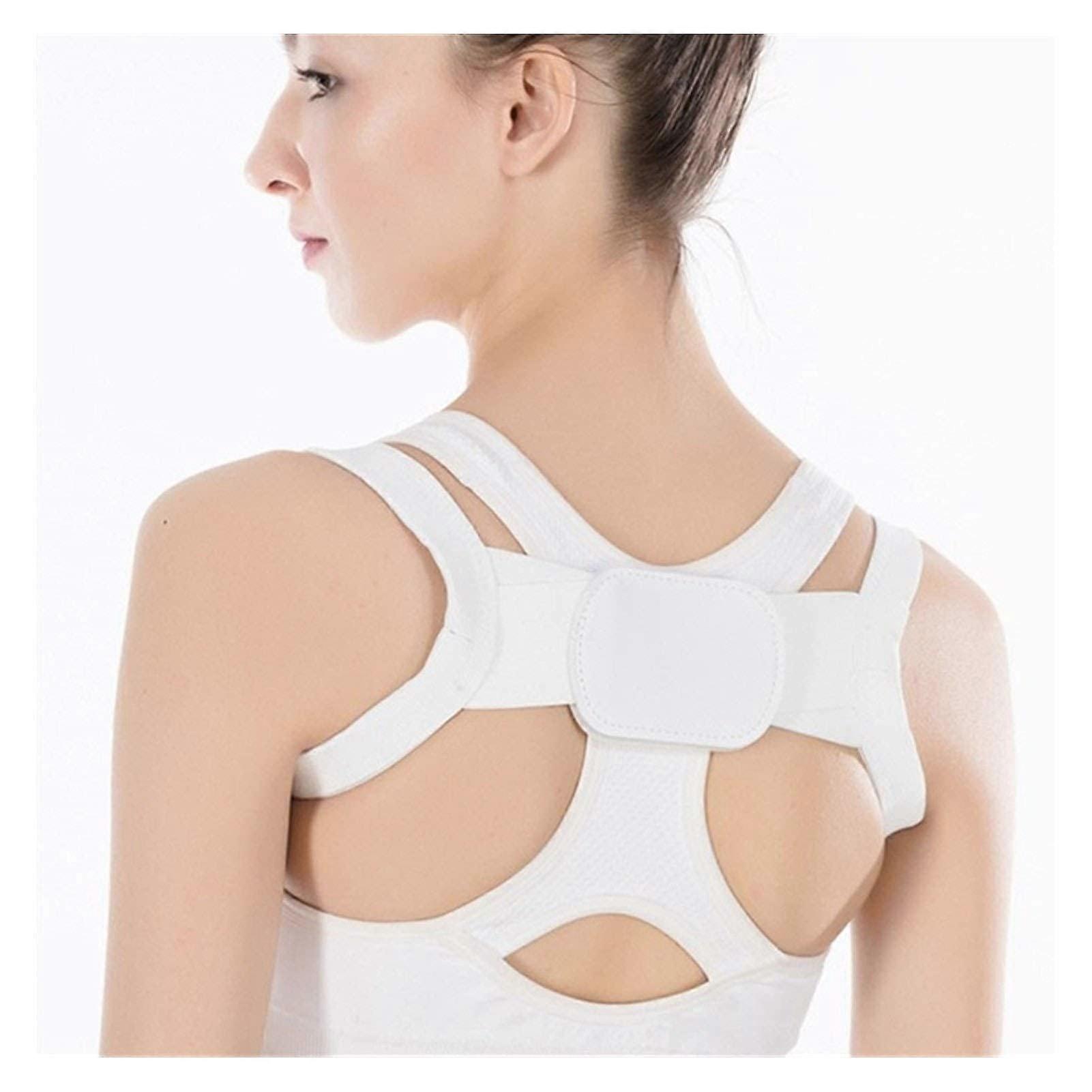 Posture Corrector, Spine Support Belt, Posture Correction Brace Orthosis (M White)