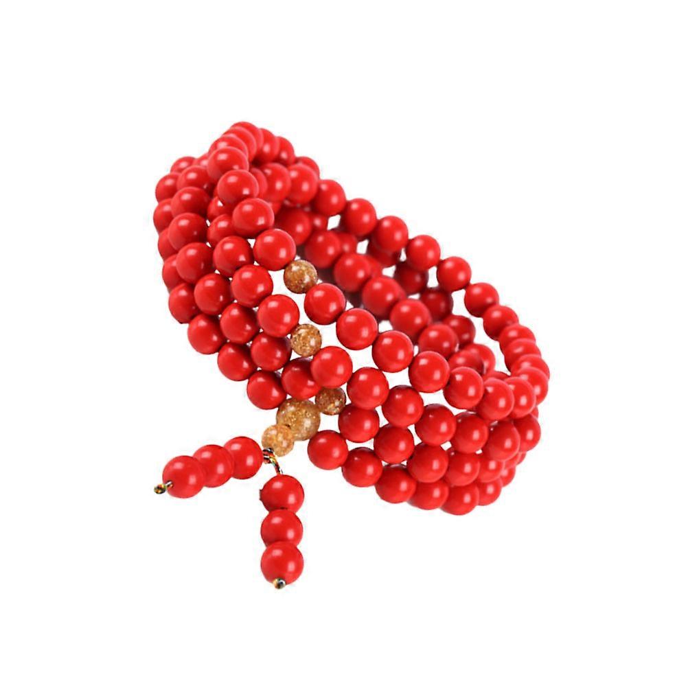 Red Zinnober Beads bracelet for Decoration Durable and Unique 5mm Round Beads Suitable for All Occasions