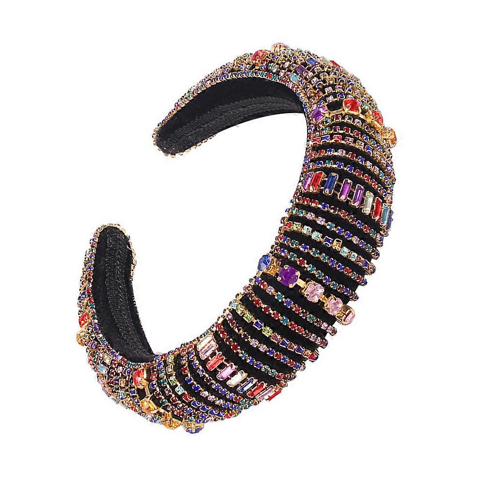 シックなラインストーンウェディングヘアフープ女性用アソートカラーコットン軽量で耐久性のある70文字