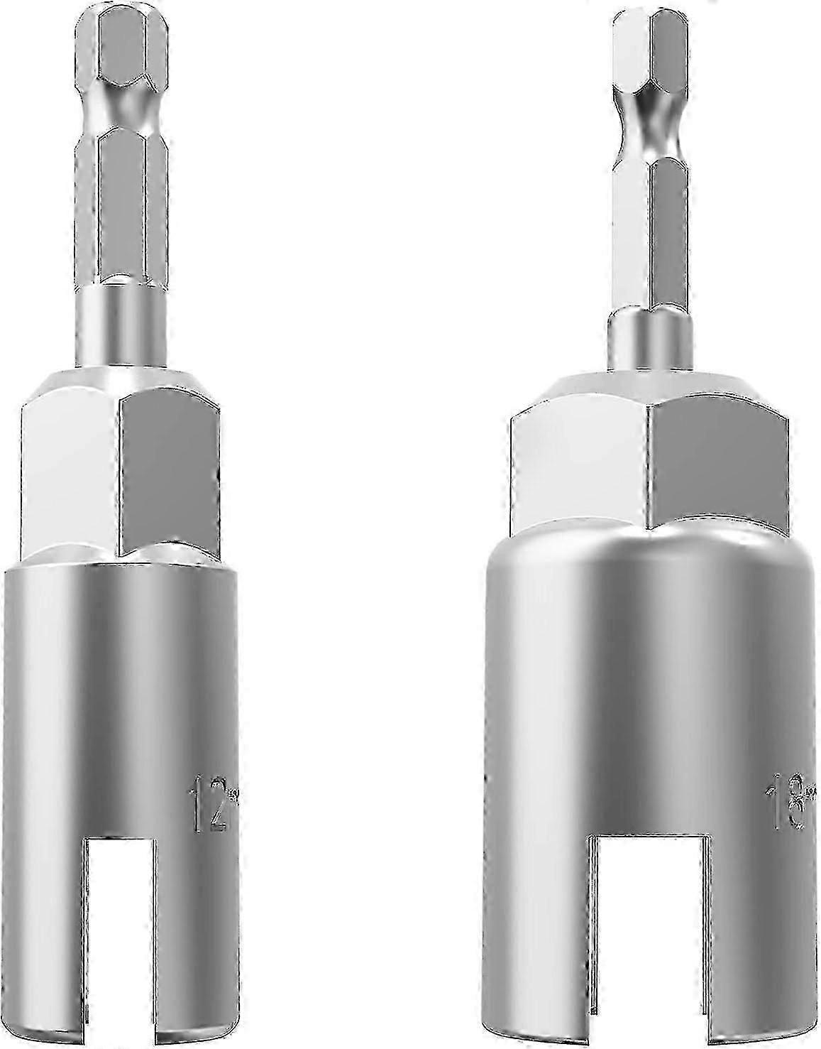 2025 2pcs 1/4" Hex Shank Nut Driver, Wing Nuts, Socket Wrench, Bits For Panel Nuts, Screws, Grommets, C-hooks (2 Pack, 2 Sizes(12mm, 18mm)) Db