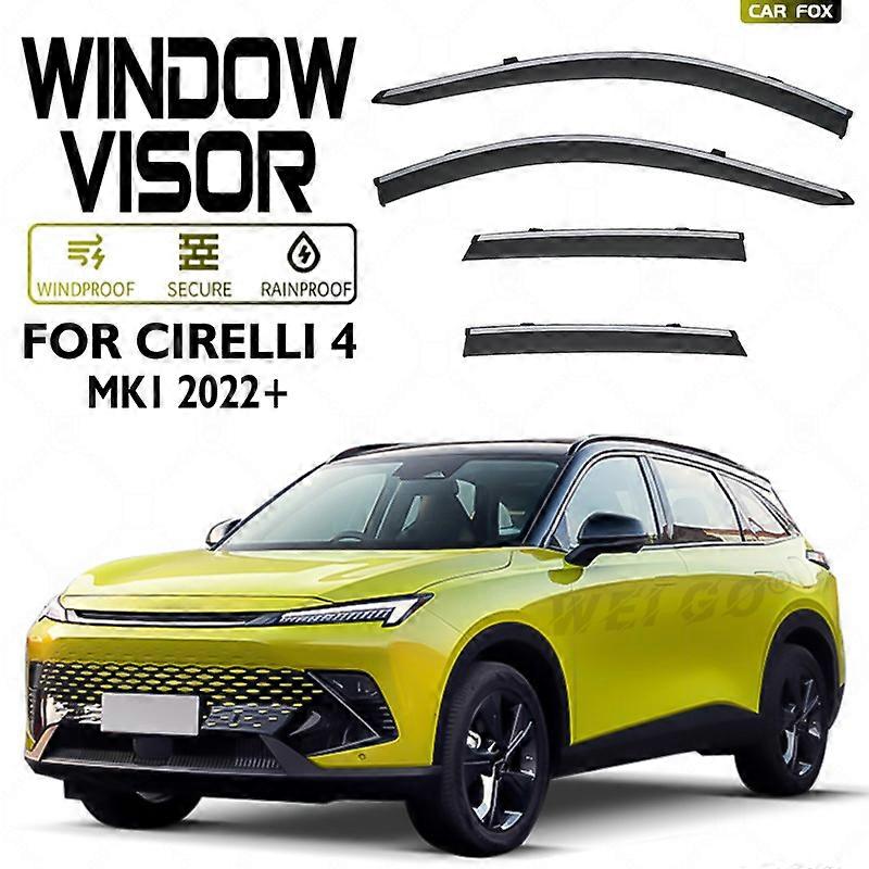 Ισχύει για 4Pcs Για Cirelli 4 2022+ Γείσο παραθύρου αυτοκινήτου Στέγαστρα τέντας Παρμπρίζ Πλευρικό παράθυρο Βροχή Σκιά ηλίου Αξεσουάρ αυτοκινήτων