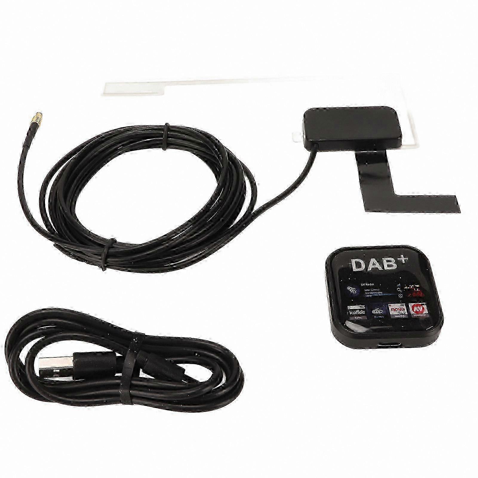 Portable Digital Radio Receiver with Antenna, USB Powered DAB/DAB+ Adapter for Android Devices