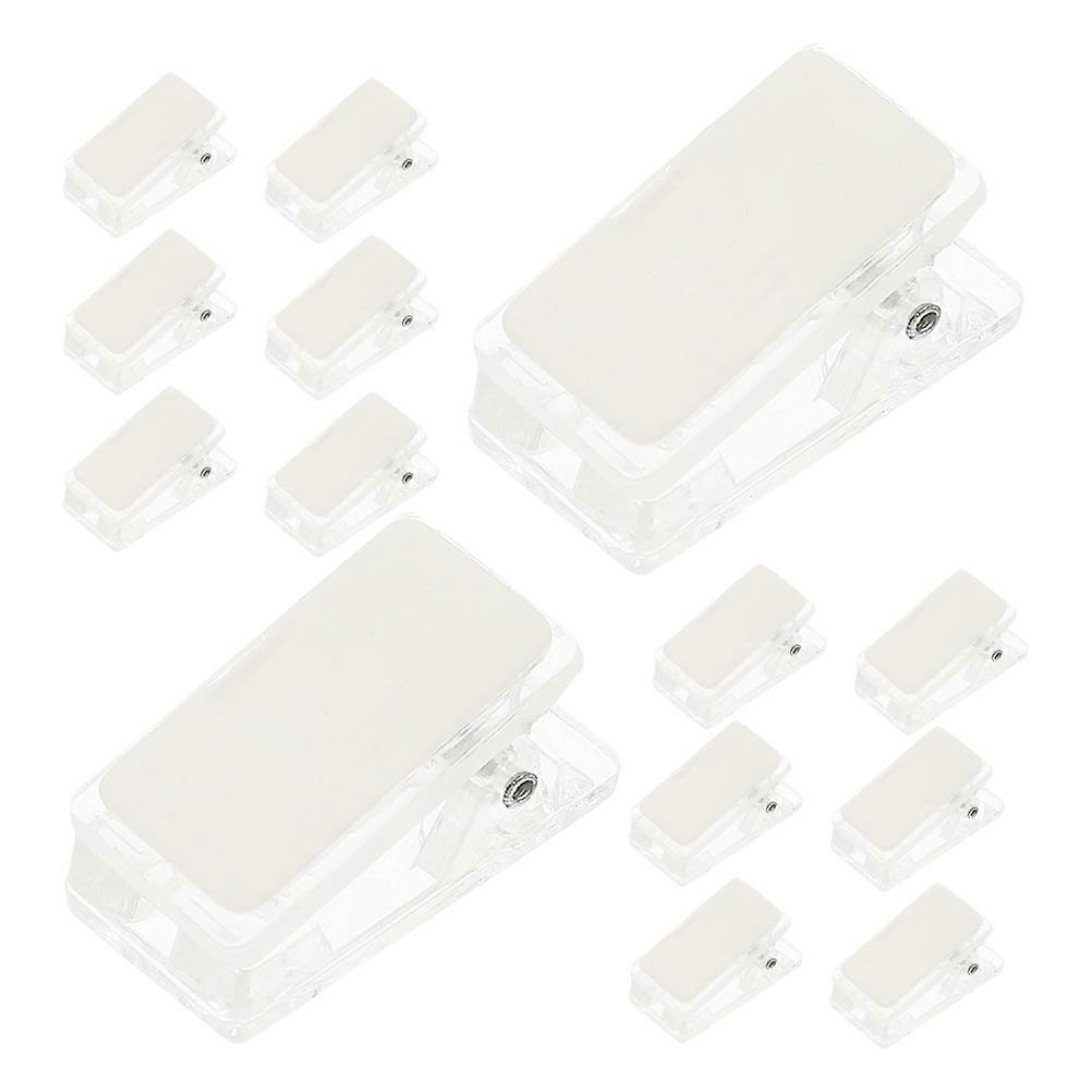 60pcs Clear Plastic Badge Clips Self Adhesive for Cards Small Sticky Spring Clip for Name Tags Mini Work Badges Holder