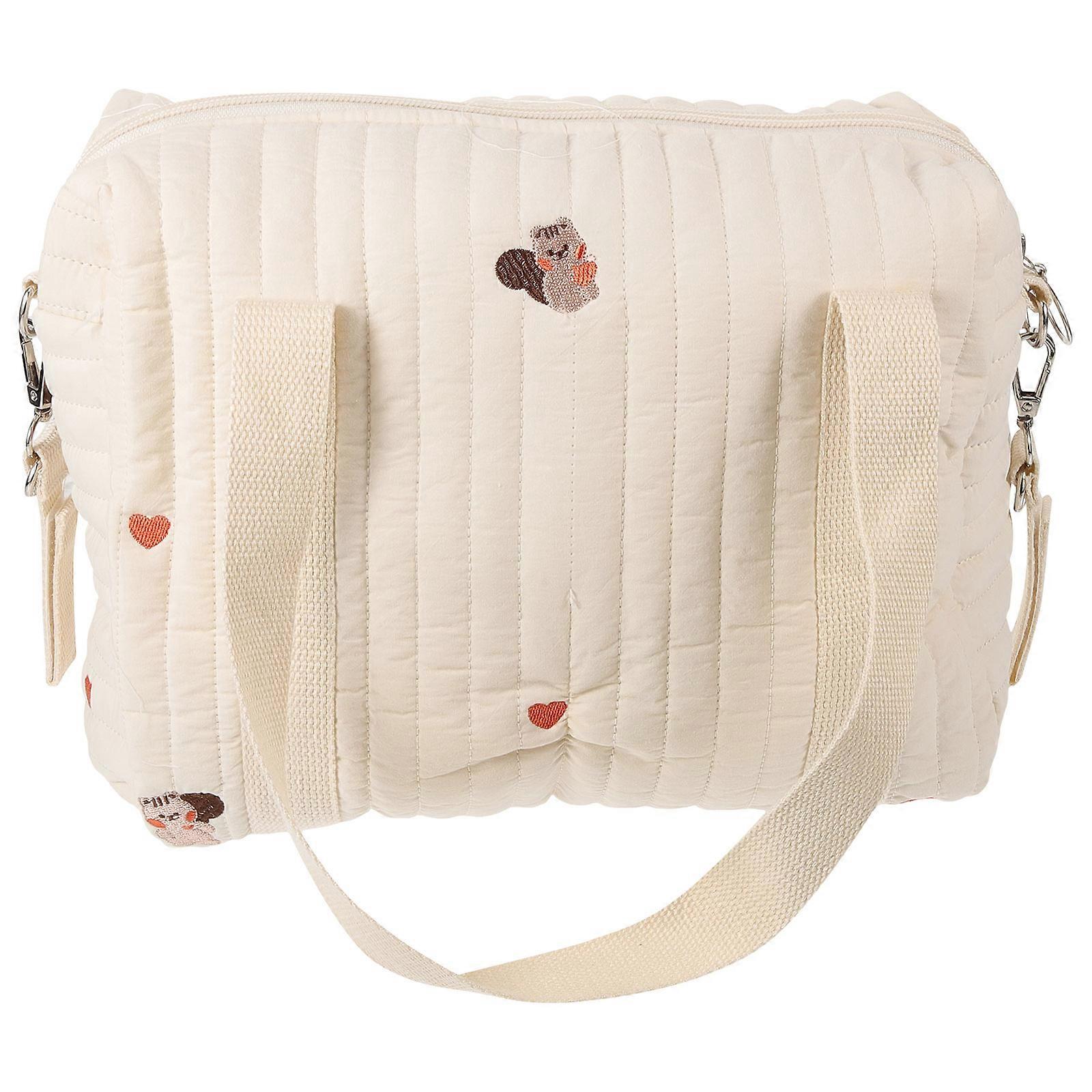 Travel Diaper Storage Handbag Simple Design For Mothers With Cotton Material 1Pack