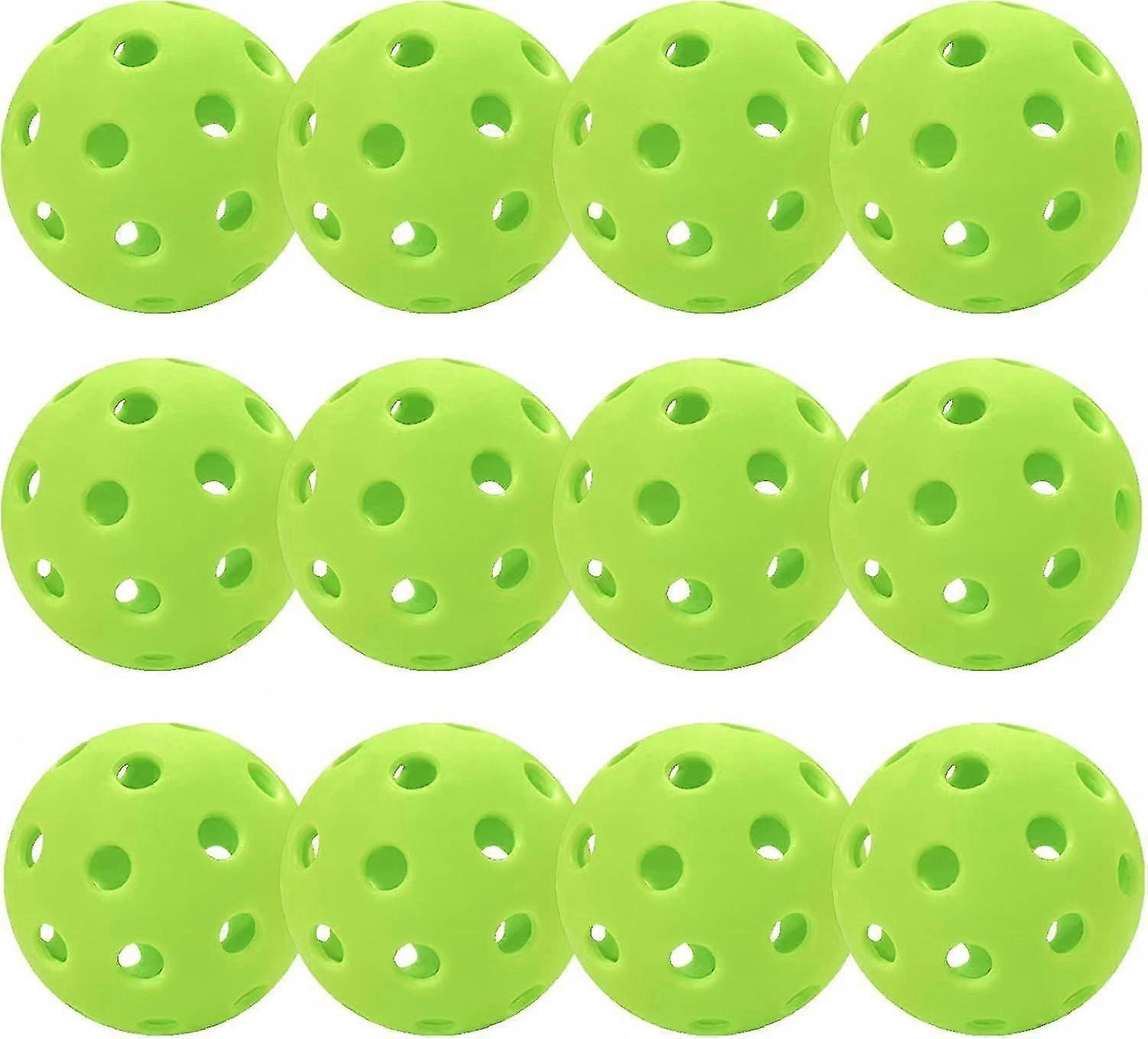12 عبوة كرات Pickleball في الهواء الطلق للتدريب مع 40 ثقبا