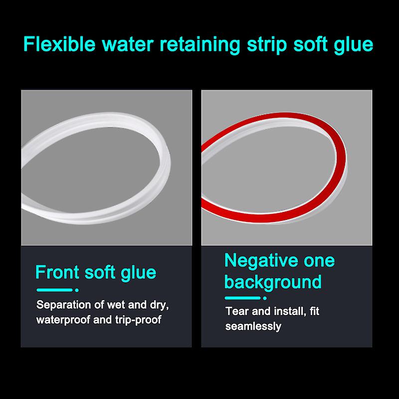 Wasserdamm Für Bad & Dusche - 198 Cm Klappbare Silikon Barriere Transparent