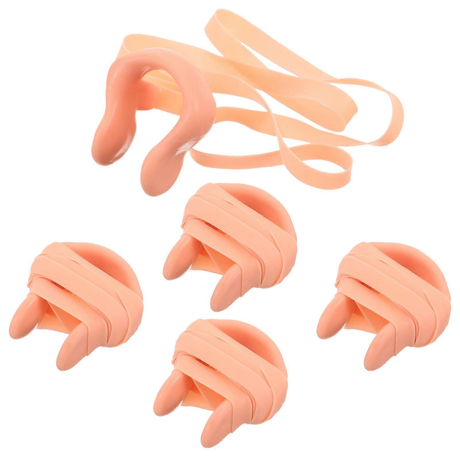 Silicone Swimming Nose Clip with Strap for Kids and Adults Khaki Color 5pcs