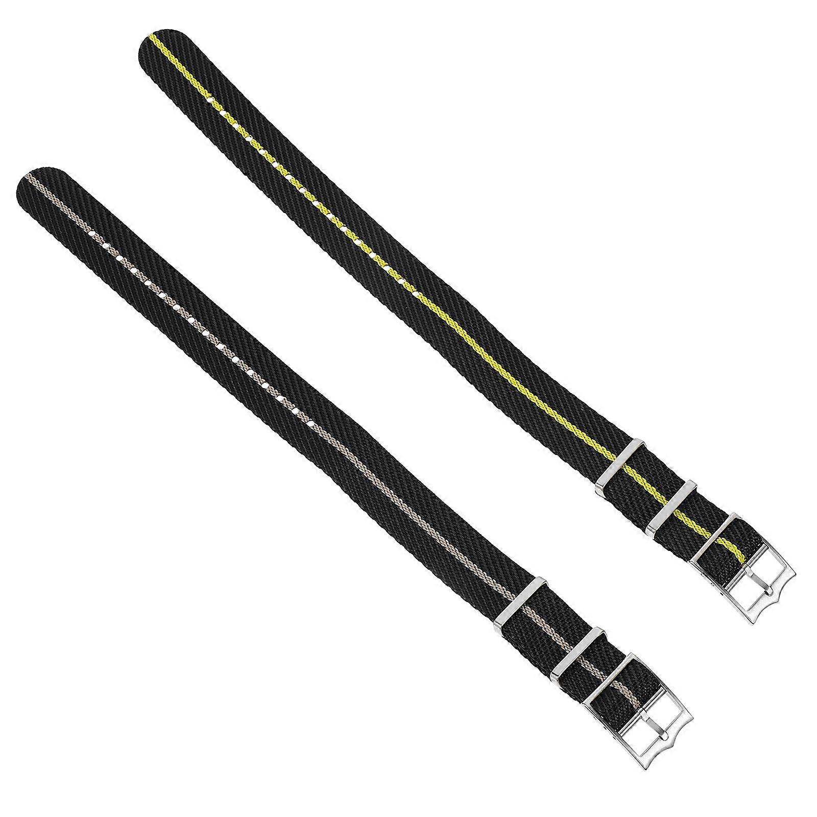 Simple Nylon Watch Bands 20Mm For Colleagues Daily Use 2Set