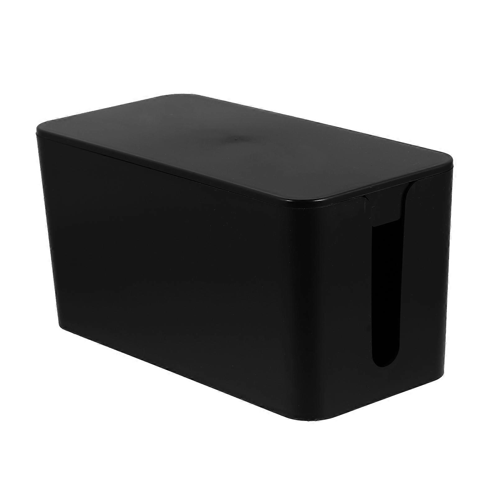 Cord Organizer Box For Indoor Use Hollow Side Design Black Essential Storage 1Set