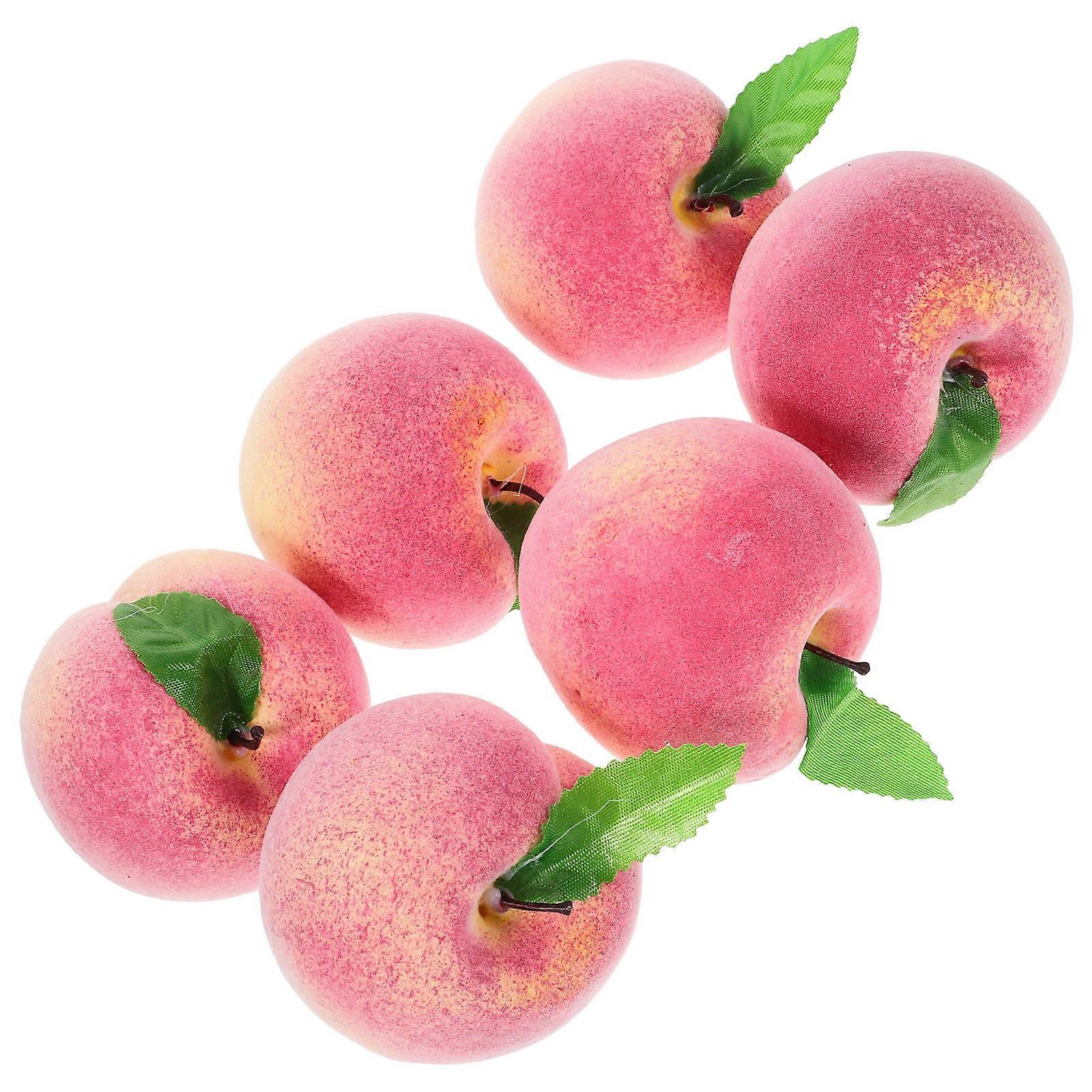 6Pcs Assorted Color Artificial Peach Models EVA Foam Simulation Fruit Decorative Props for Home
