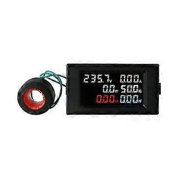 AC200-450V 100A LCD Digital Panel Wattmeter Meter Voltage Voltmeter Current Ammeter Frequency Indicator