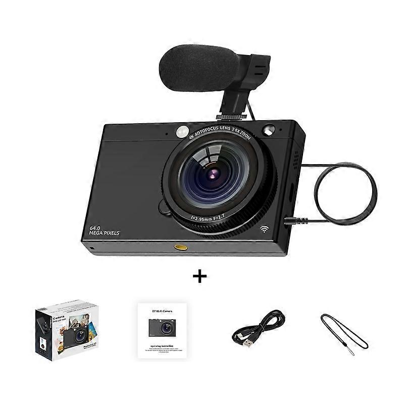 CCD Digital Camera 64 Million WiFi Card Camera Black + Microphone