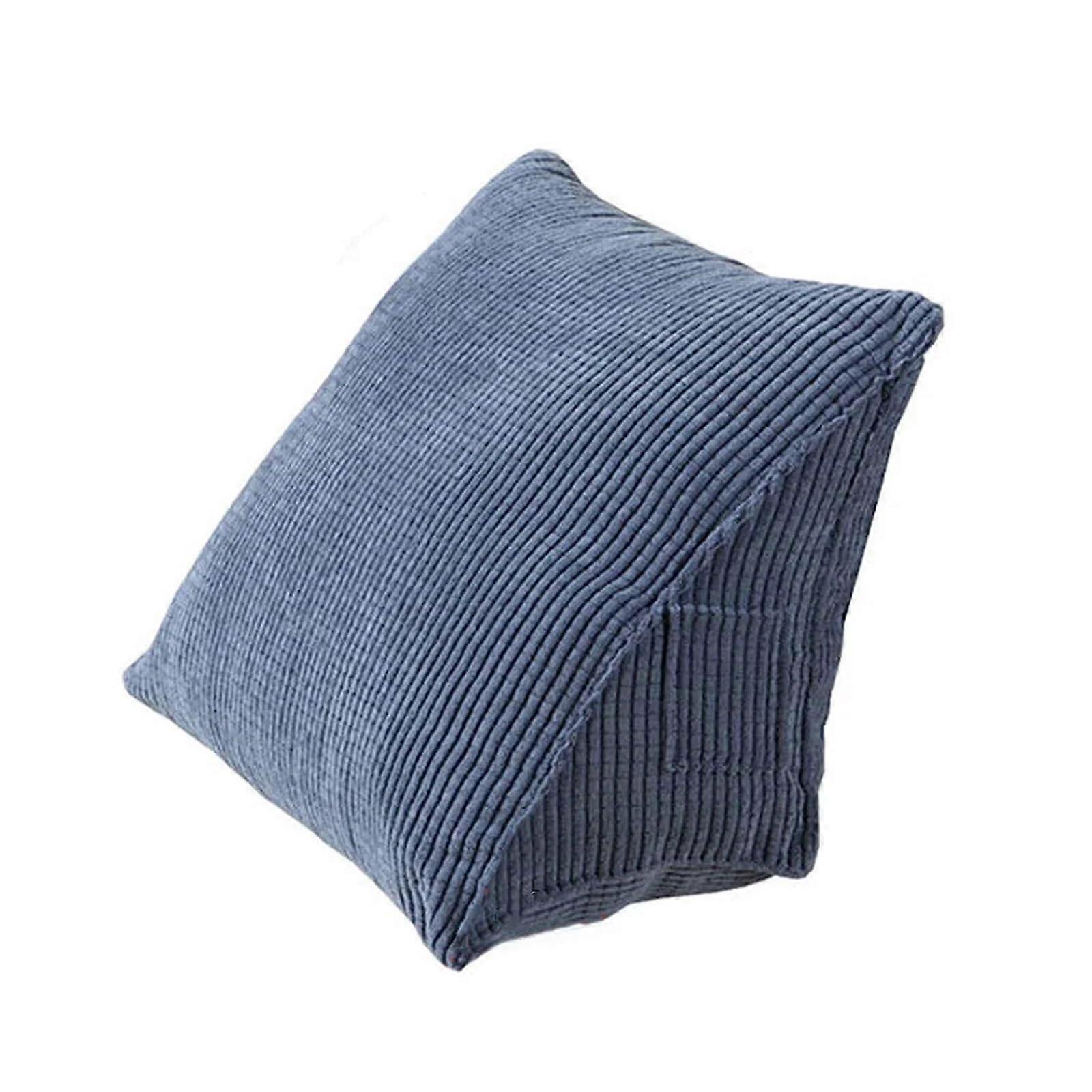 Triangle Backrest Cord Wedge Soft Reading Cushion Backrest Positioning Support Cushion Office Home Bed Sofa Chair Blue