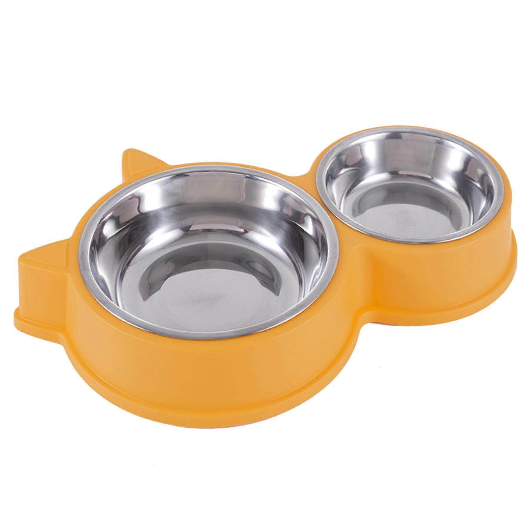 Elevated cat food and water bowl set, raised cat water dish with tiltproof base