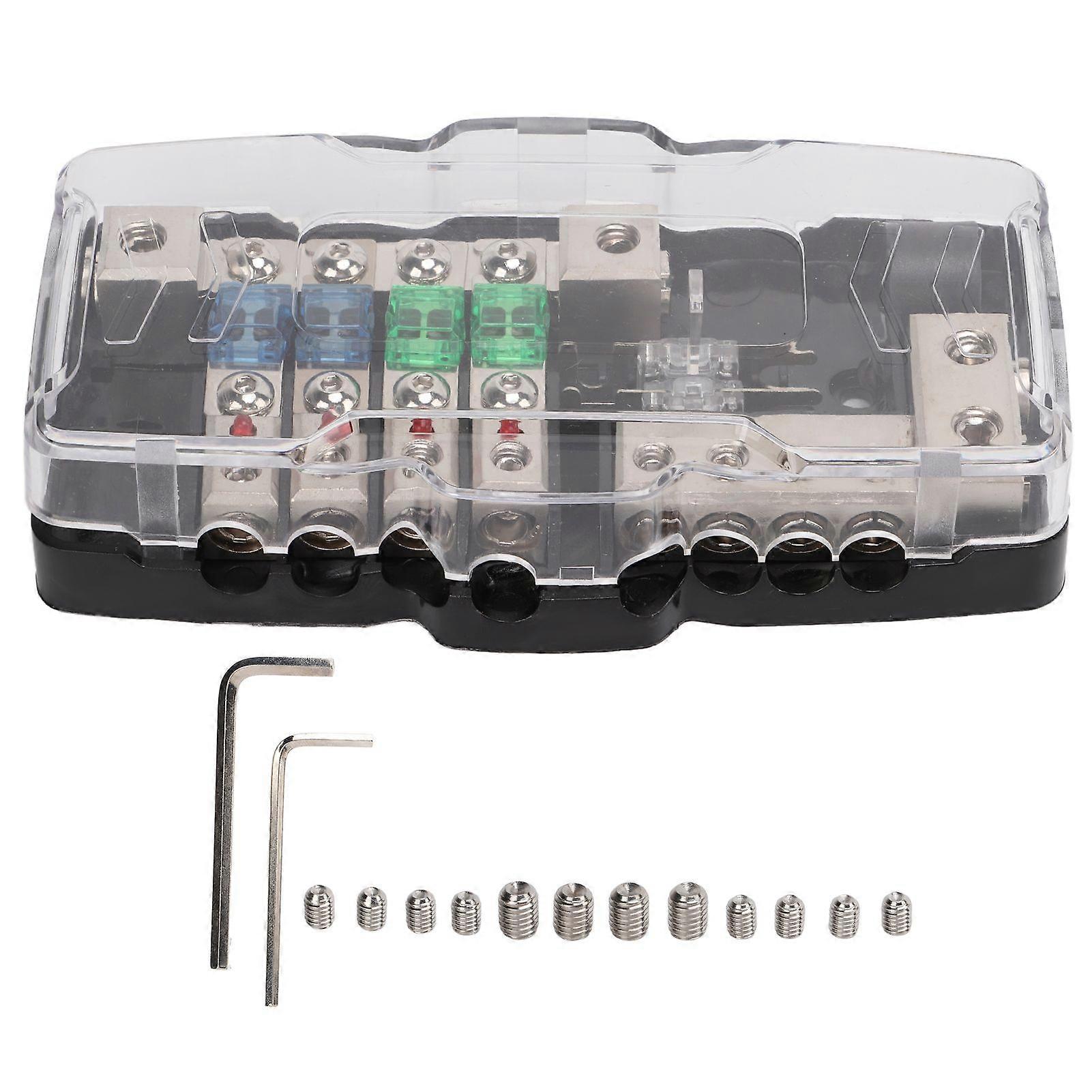 4 way fuse box for caravans and trailers with LED indicator