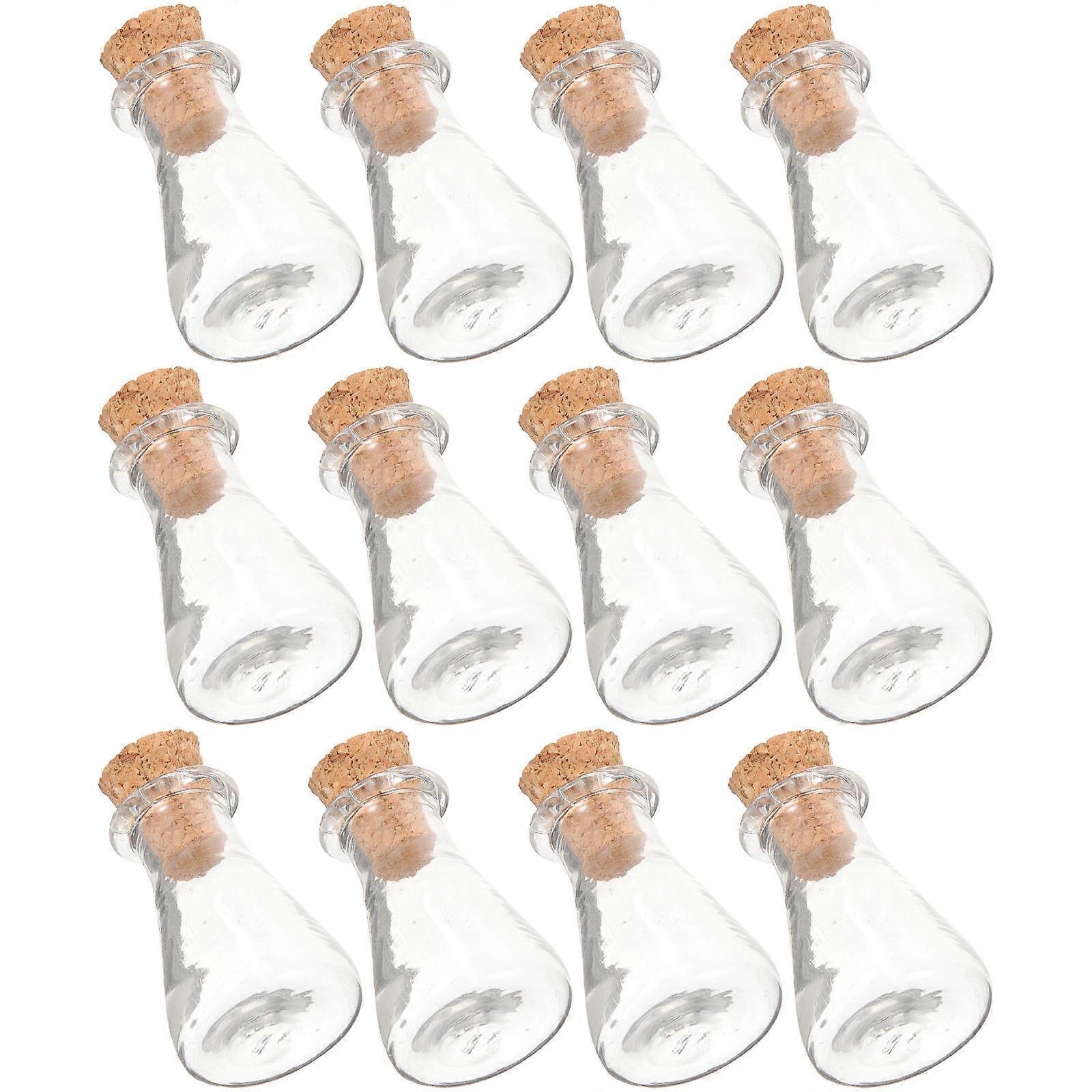 Miniature Bottles Wishing Bottles Craft Enthusiasts Storage 2.8x1.5cm Transparent 12Pcs