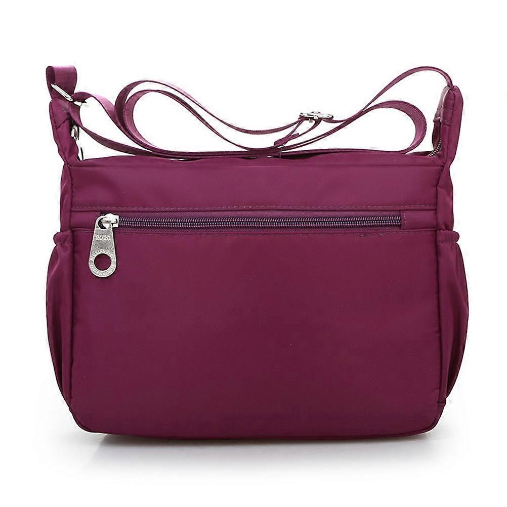 Stylish Women Messenger Bag in Purple with Large Capacity and Adjustable Strap Made of Durable Oxford Cloth 10.5x7.5x3 inches