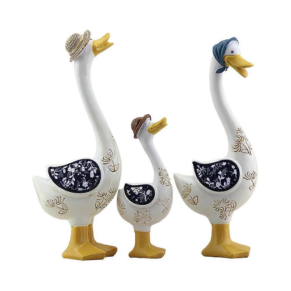 Desktop Duck Figures Resin Animal Decor Practical For Photographers 3Pcs