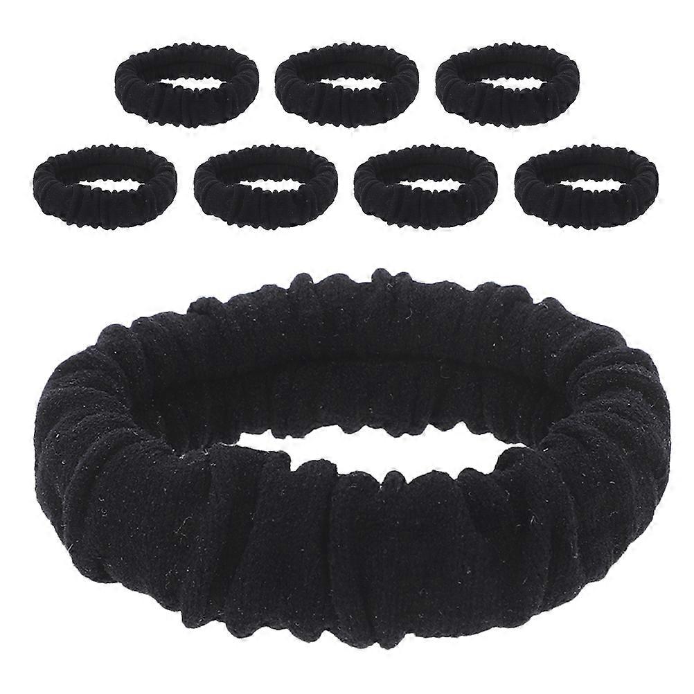 طقم بلاك فيلفيت سكرانشيز من 8 أربطة شعر ناعمة مرنة للنساء لتصفيف سهل وخفيف الوزن وخالي من التلف إكسسوارات للشعر اليومي و